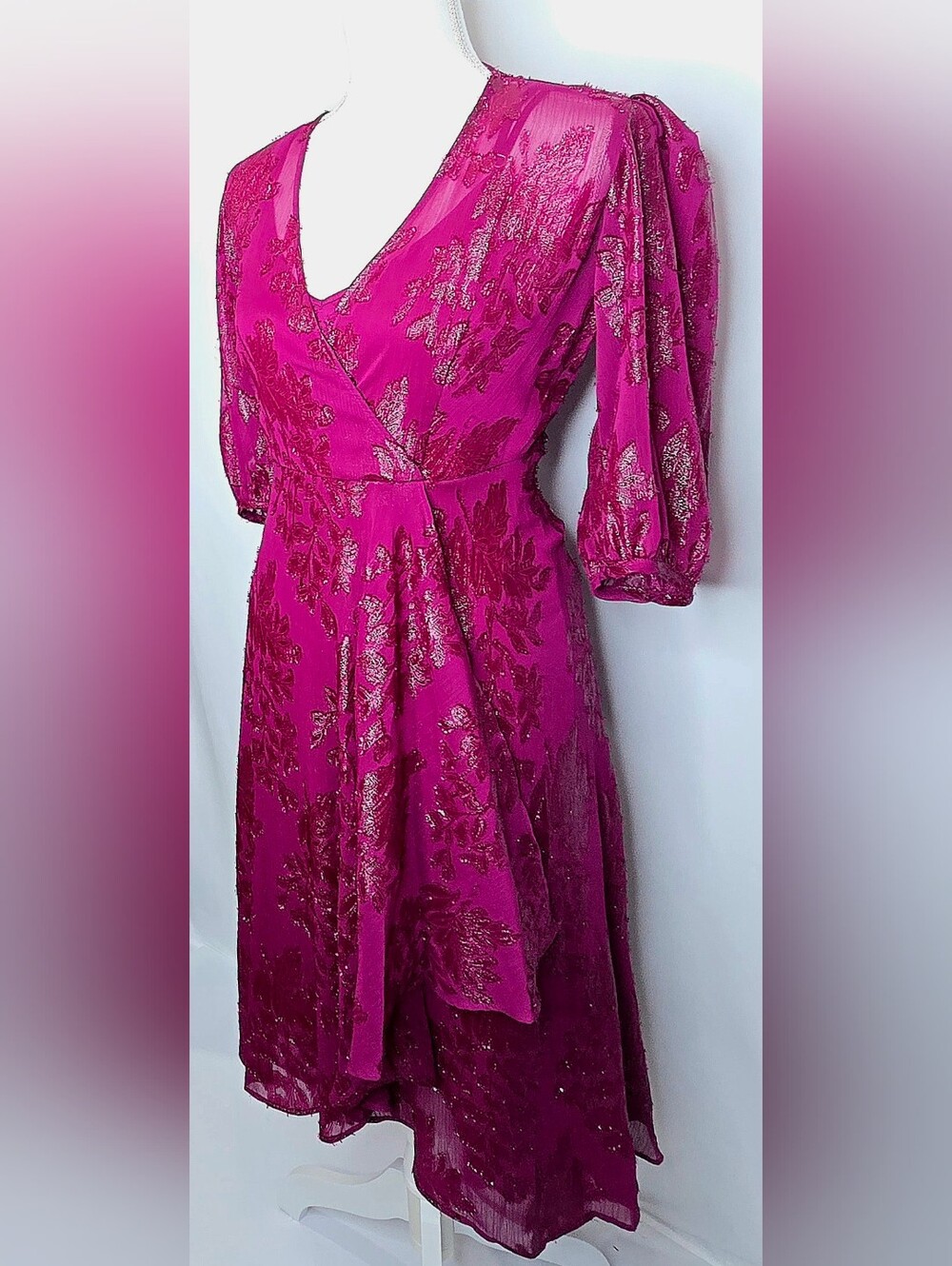 Calvin Klein Metallic Burnout Wedding Guest & Mother of the Bride Dress NWOT 10 - Picture 2 of 12